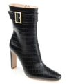 Journee Collection Elaine Croc Embossed Comfort Foam Bootie In Black