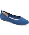 Journee Collection Womens Maryann Knit Round Toe Ballet Dress Flats In Blue