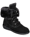 Style & Co Aubreyy Womens Faux Fur Lined Ankle Winter & Snow Boots In Black