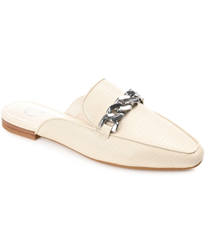 Journee Collection Women's Hazina Chain Mules In Ivory