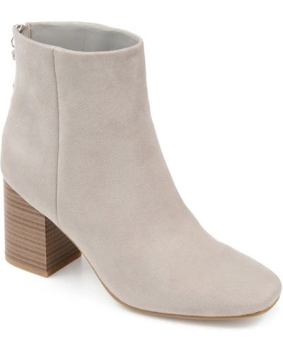 Journee Collection Women's Audrina Stacked Heel Dress Booties In Gray