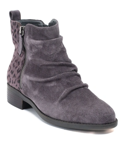 Gc Shoes Nori Womens Faux Suede Zipper Ankle Boots In Purple