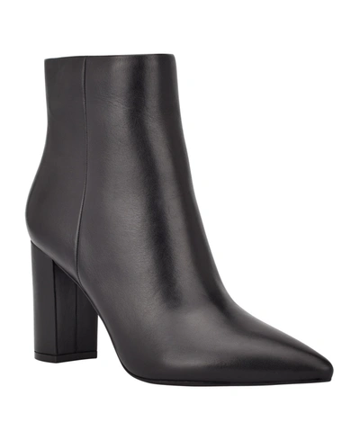 Marc Fisher Glorena Pointed Toe Block Heel Ankle Bootie In Black