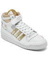 Adidas Originals Adidas Women's Originals Forum Mid Casual Sneakers From Finish Line In White/matte Gold Tone/beige