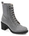 Journee Collection Kassia Vegan Combat Boot In Gray