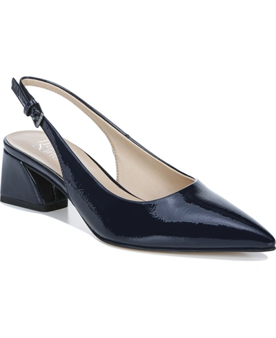 Franco Sarto Womens Textured Patent Leather Block Heels In Midnight Faux Patent