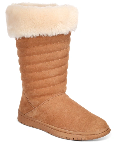 Style & Co Novaa Quilted Cold-weather Boots, Created Macy's Women's Shoes In Pink