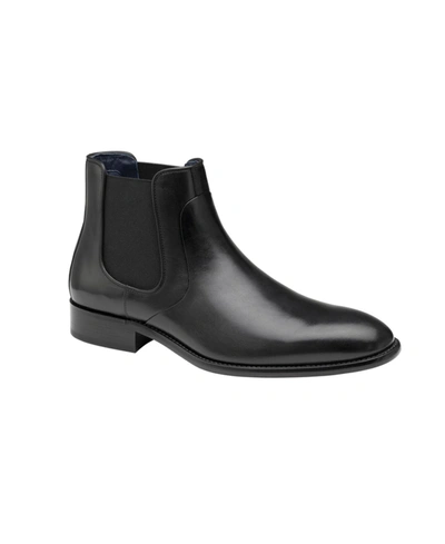 Johnston & Murphy Stockton Mens Faux Leather Slip-on Chelsea Boots In Black