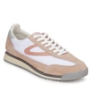 Tretorn A-rawlins Colorblock Suede Retro Sneakers In White/blush