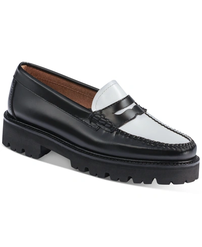 Gh Bass G.h.bass Women's Whitney Super Lug Sole Loafer Flats Women's Shoes In Black,white