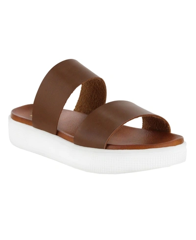 Mia Women's Saige Slip-on Sandals In Cognac