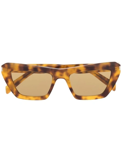 Saint Laurent Tortoiseshell-effect Tinted Sunglasses In Brown