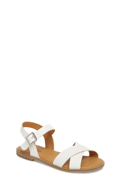 Tucker And Tate Kids' Arya Cross Strap Sandal In White Faux Leather