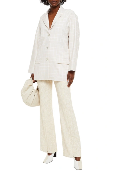 Rosetta Getty Checked Stretch-jacquard Blazer In Beige