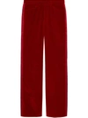 Gucci Stretch-velvet Trousers In Red