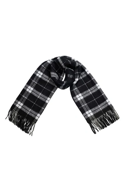 Allsaints Max Check Wool Scarf In Black/chalk