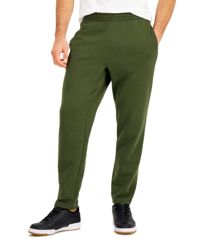 Ideology Men's Solid Fleece Pants, Created For Macy's In Native Green