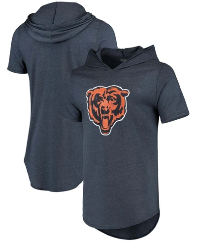 Majestic Men's Navy Chicago Bears Primary Logo Tri-blend Hoodie T-shirt