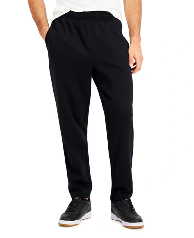 Ideology Men's Solid Fleece Pants, Created For Macy's In Deep Black