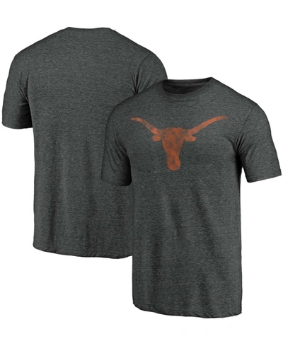 Fanatics Men's Heather Charcoal Texas Longhorns Classic Primary Tri-blend T-shirt In Heathered Charcoal