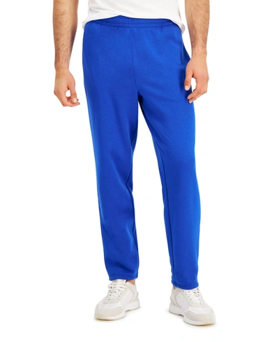 Ideology Men's Solid Fleece Pants, Created For Macy's In Deep Cobalt