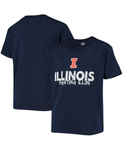 Two Feet Ahead Big Boys Navy Illinois Fighting Illini Team T-shirt