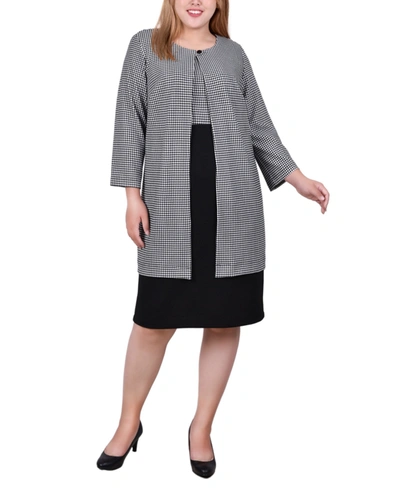 Ny Collection Plus Size 2 Piece Jacket And Dress Set In Allie