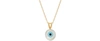 Macy's Mother-of-pearl & Enamel Evil Eye 18" Pendant Necklace In 10k Gold In Gold