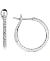 Macy's Diamond In & Out Hoop Earrings (1/4 Ct. T.w.) In 10k White Gold In White Gold