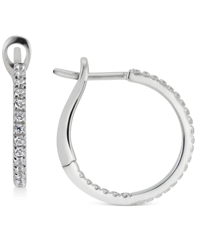 Macy's Diamond In & Out Hoop Earrings (1/4 Ct. T.w.) In 10k White Gold