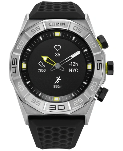 Citizen Men's Cz Smart Hybrid Hr Black Strap Smart Watch 44mm