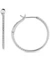 Macy's Diamond In & Out Hoop Earrings (1/2 Ct. T.w.) In 10k White Gold In White Gold