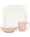 Noritake Colorwave Square 4 Piece Place Setting In Pink