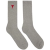 AMI ALEXANDRE MATTIUSSI GREY LOGO SOCKS