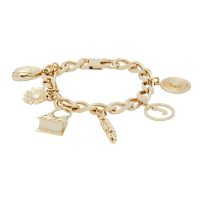 Jacquemus Charm-detail Chain-link Bracelet In Gold