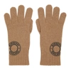 BURBERRY TAN GRAPHIC LOGO GLOVES