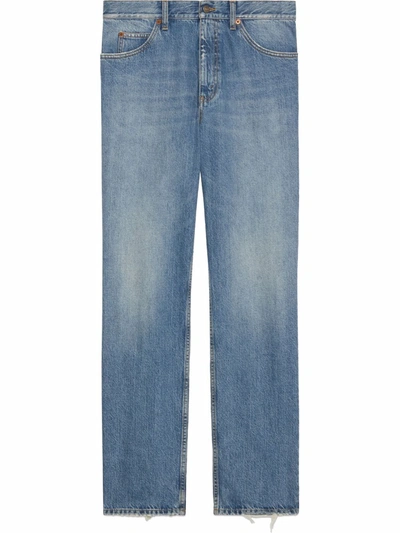 Gucci Horsebit Straight-leg Jeans In Blue