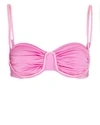 Baobab Collection Lula Ruched Bikini Top In Pink