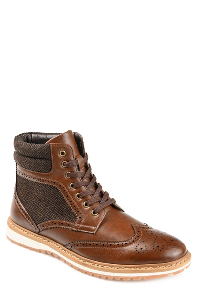 Vance Co. Men's Harlan Wingtip Ankle Boots In Brown