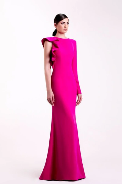 Edward Arsouni Crepe Sleek Gown