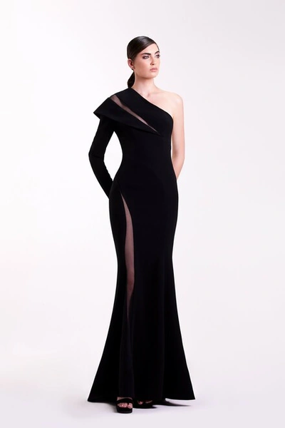 Edward Arsouni One Shoulder Black Gown