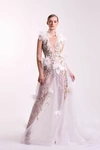 EDWARD ARSOUNI TULLE GOWN WITH BEADING,EA22SG674-0