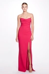 MARCHESA CREPE GOWN WITH SLIT,MC22SG36816-10