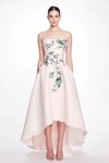 MARCHESA HIGH LOW GOWN WITH POCKETS,MC22SG36820-2