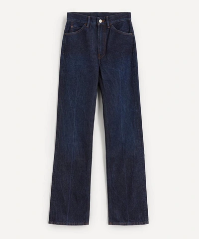 Acne Studios Mece High-rise Cropped Straight-leg Jeans In Dark Blue