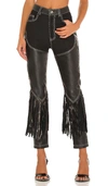 Understated Leather Cowboy Chaps Pants In Black