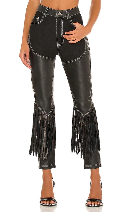 Understated Leather Cowboy Chaps Trousers In Black