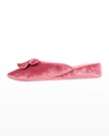 Patricia Green Bardot Velvet Slippers In Rose Pink