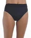 La Blanca Island Goddess Mid Waist Sash Band Swim Bottom In Black In Black