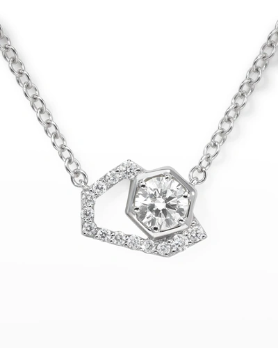 A. Link 18k White Gold Pave And Luminous Diamond Pendant Necklace